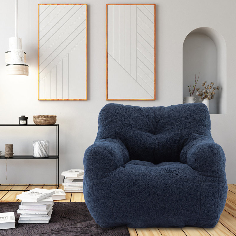 Trule Cozy Teddy Fabric Bean Bag Chair Soft And Comfy Lounge Seating Wayfair